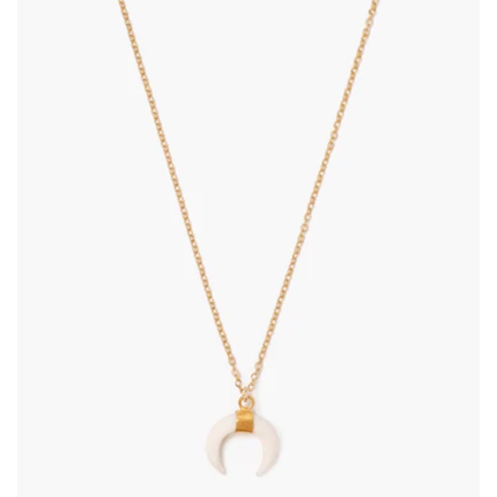 Chan Luu white bone horn delicate sterling silver short necklace